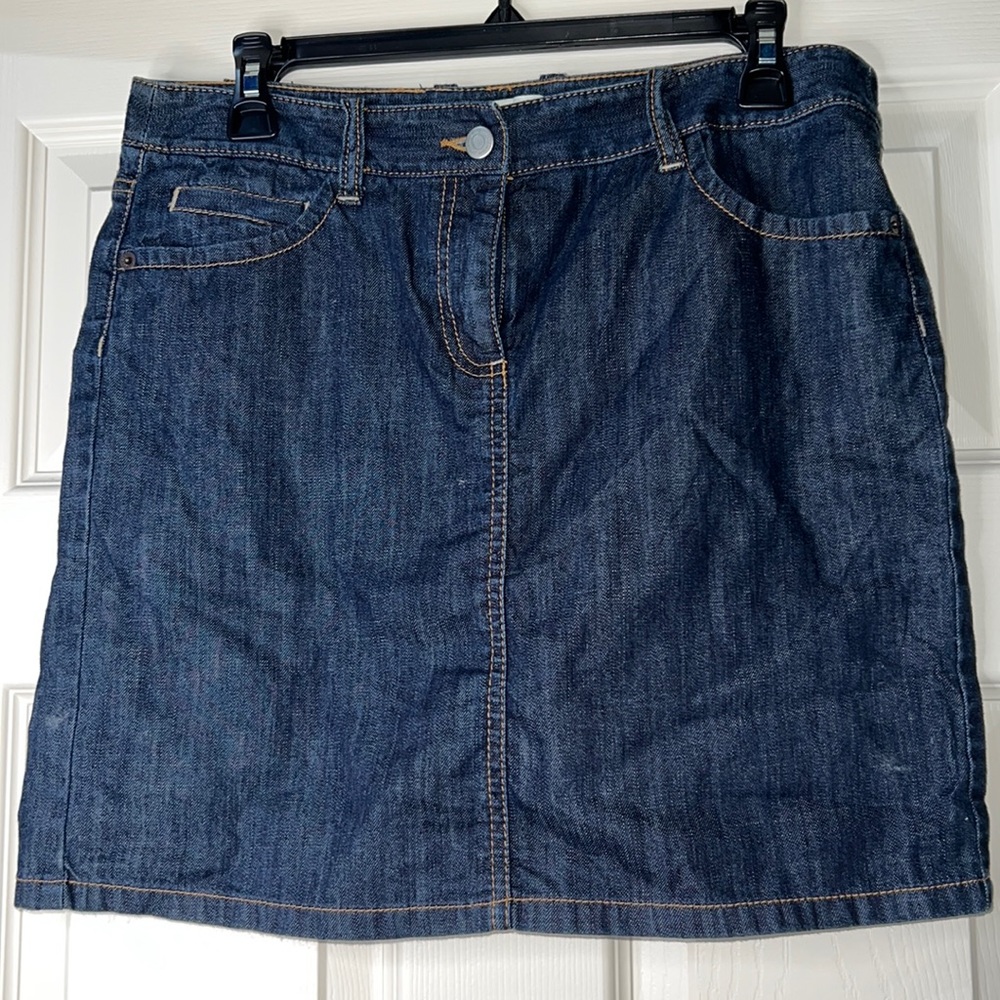 Ann Taylor Loft petites denim mini skirt